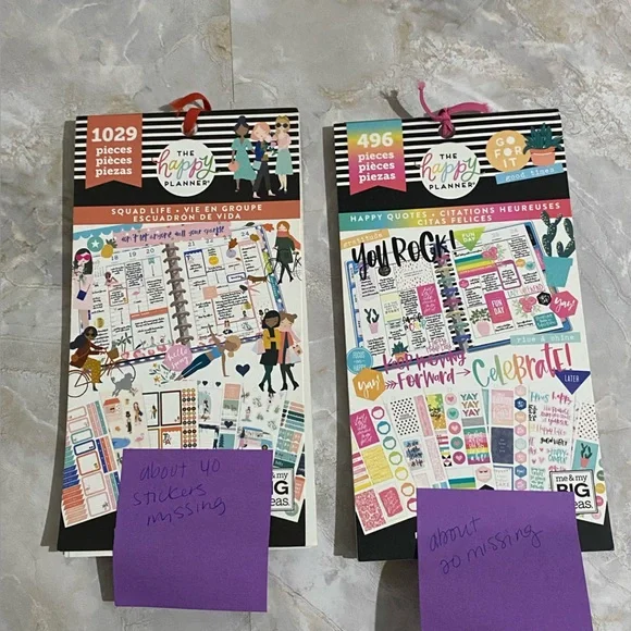 Set of 2 - The Happy Planner Stickers - Squad Life & Happy Quotes - Picture 1 of 5